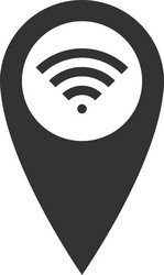 pointer map with wifi internet signal connection vector image