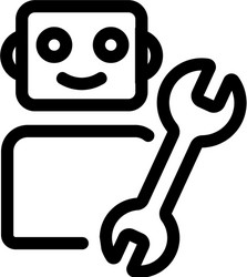 Robot icon isolated contour symbol vector