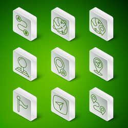 set line route location city map navigation vector image