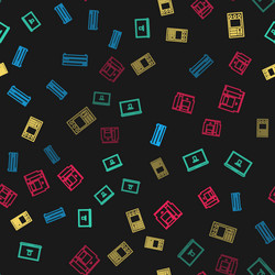 set line video game console laptop create account vector image