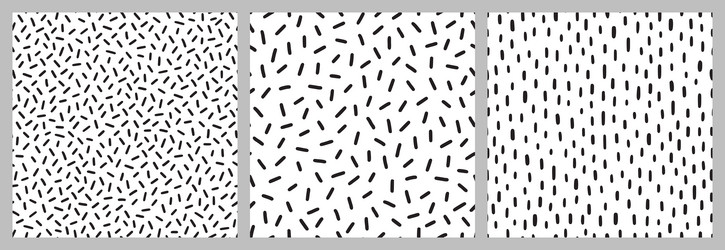 small dash pattern on white background set hand vector image