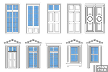 Classic interior with moldings and pilasters Vector Image
