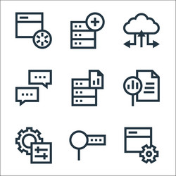 big data line icons linear set quality vector image