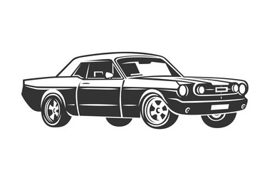 American muscle car with big engine on hood Vector Image
