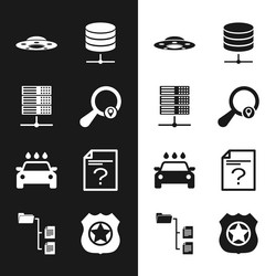 set search location server data web hosting vector image