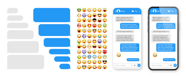 smartphone messaging app user interface design vector image