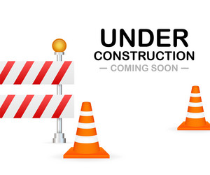 under construction website page border stripe web vector image