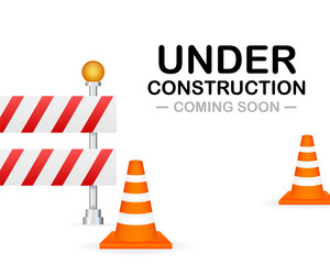 Under construction website page border stripe web vector