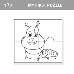 Use puzzle and restore picture paper game vector