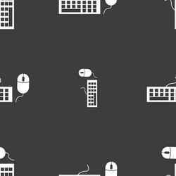 computer keyboard and mouse icon seamless pattern vector image