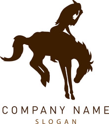 Cowgirl Riding Horse Logo Vector Image