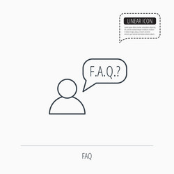 faq service icon support speech bubble sign vector image