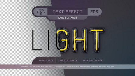 light editable text effect graphic style mockup vector image