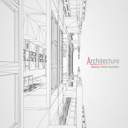 architecture line background building vector image