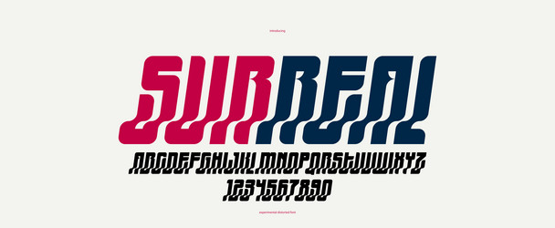 bended and deformed display font for logos vector image