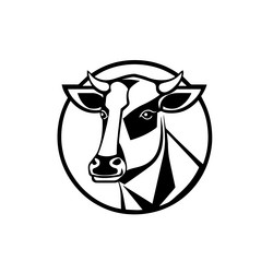 Black angus logo design template cow bull vector