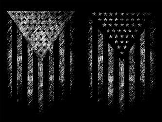 grunge white usa flag set design Vector Image