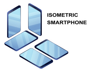 Isometric smart phone isolated on white background vector