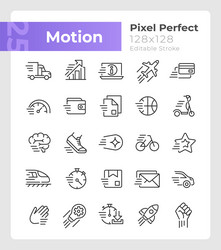 Motion and speed linear icons slow fast Royalty Free Vector