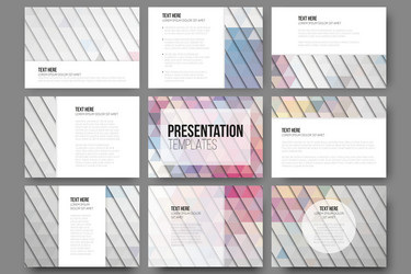 Set of 9 templates for presentation slides vector