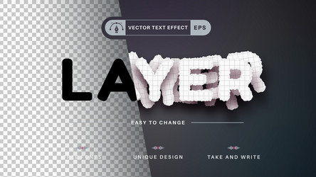 Set sticker - editable text effect font style vector