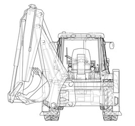 sketch of loading shovel with back actor vector image