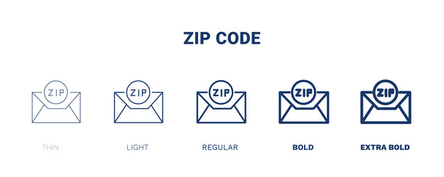 zip code icon thin light regular bold black vector image