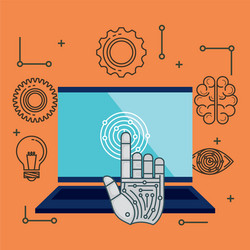 artificial intelligence technology set icons vector image