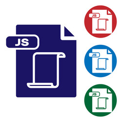 blue js file document download button icon vector image