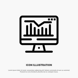 computer static graph monitor line icon vector image