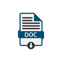 Doc document download vector