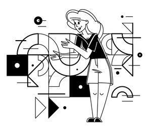 inspired inventive designer or engineer composing vector image