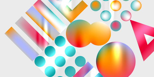 abstract composition colorful shapes overlap vector image