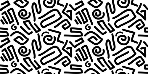 funny lines doodle seamless pattern background vector image