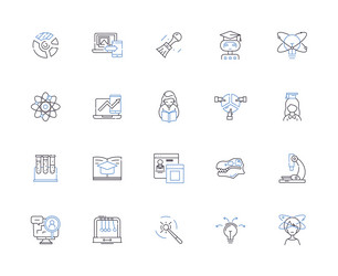 Device technology outline icons collection Vector Image