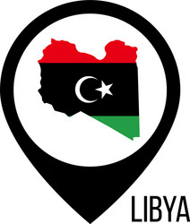 map pointers with contry libya flag stock vector image