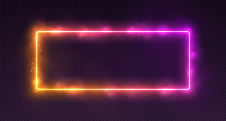 neon rectangle with smoke and sparkles gradient vector image