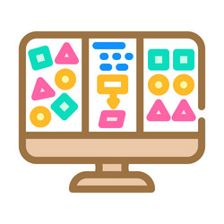unsupervised machine learning color icon vector image