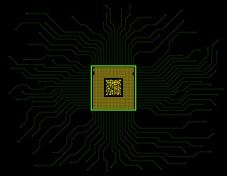 circuit board microprocessor microchip vector image