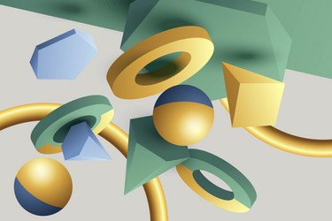 gradient 3d geometric background design vector image