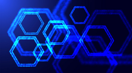 hexagonal technology abstract background glowing vector image