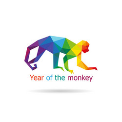 monkey abstract triangle design element vector image