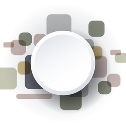 3d circle label with shadows on square color vector image