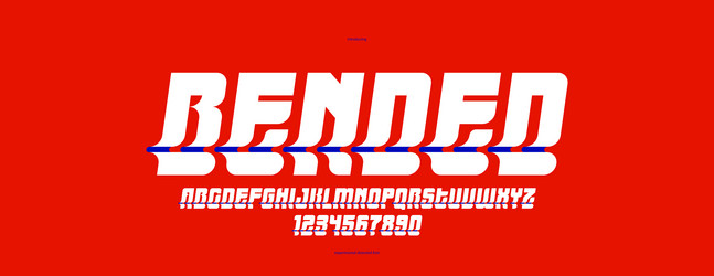 bended and deformed display font for logos vector image