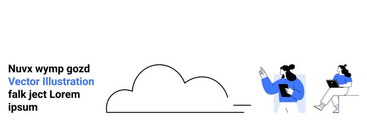 cloud computing concept with diverse team vector image