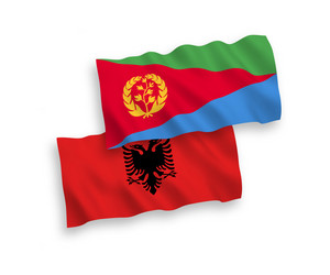 flags of eritrea and albania on a white background vector image