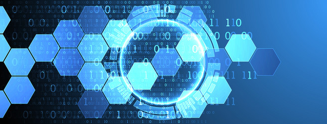 hexagons on gradient color background hi-tech vector image