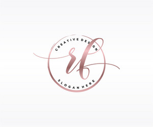 Initial rf handwriting logo with circle template Vector Image