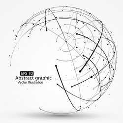 point and curve constructed the sphere wireframe vector image