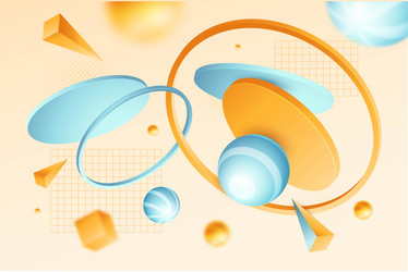 gradient 3d geometric background design vector image